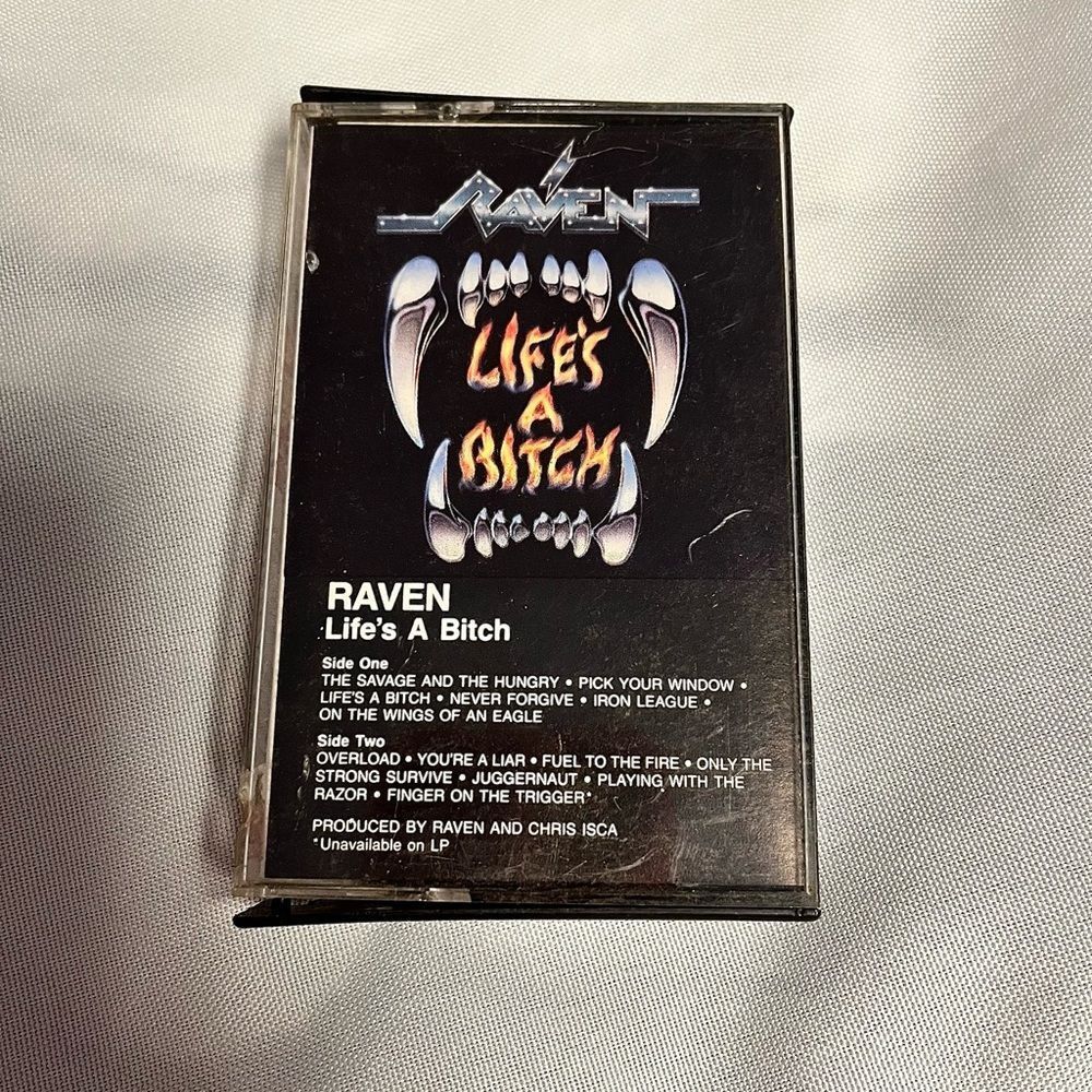 RAVEN: Life's A B**** US Atlantic Heavy Metal Cassette Tape 1987